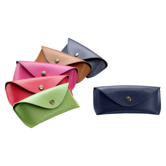 Alassio Brillen-Etui M Brillenetui Rosa Leder Druckknopf