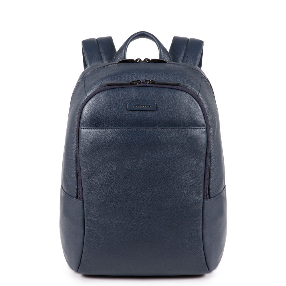 Piquadro Black Square Rucksack 14 Zoll Schwarz Leder klein