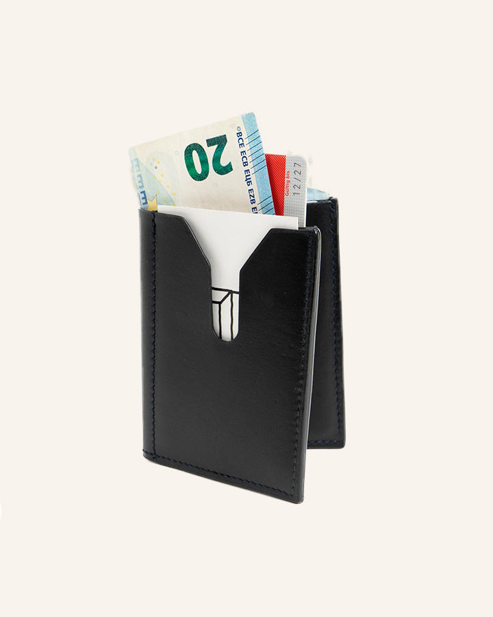 Buckle & Seam Flint Card Holder Leder Black Blue 12 Karten