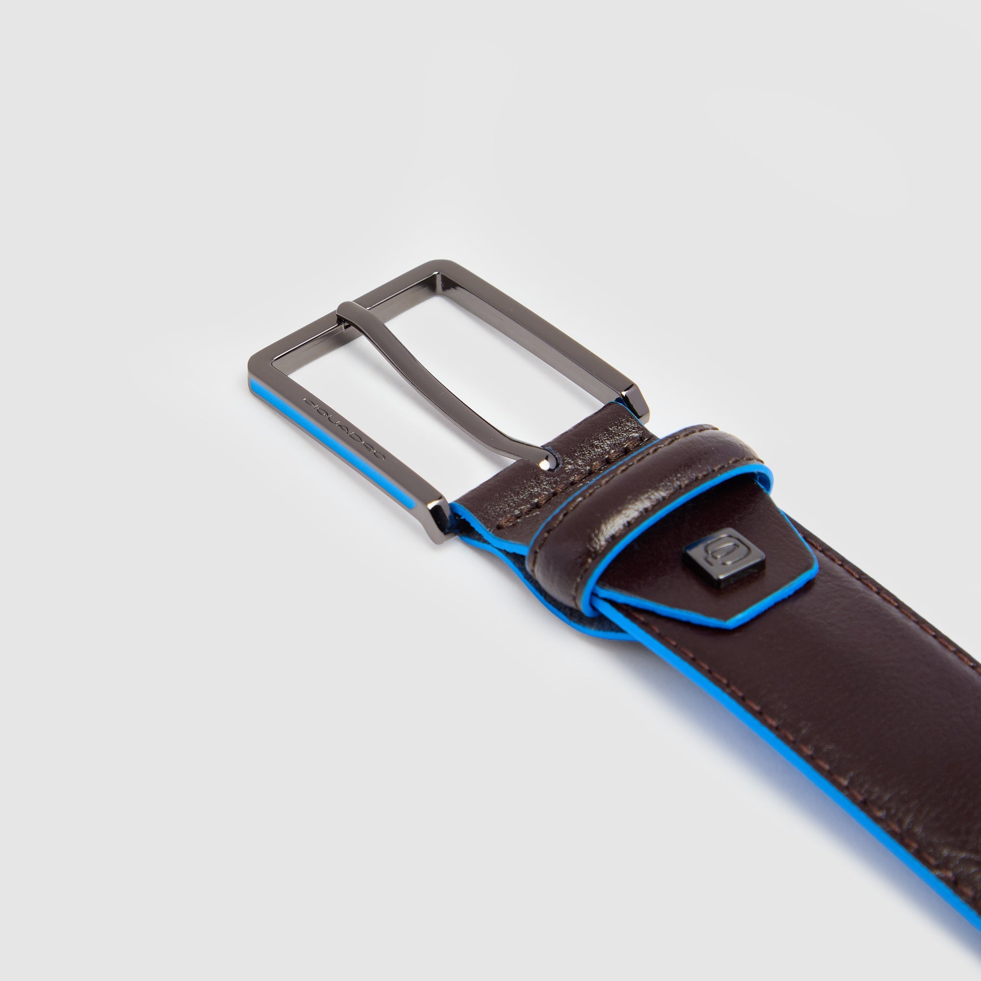 Piquadro Blue Square Herrengürtel Leder Blau Dornschließe