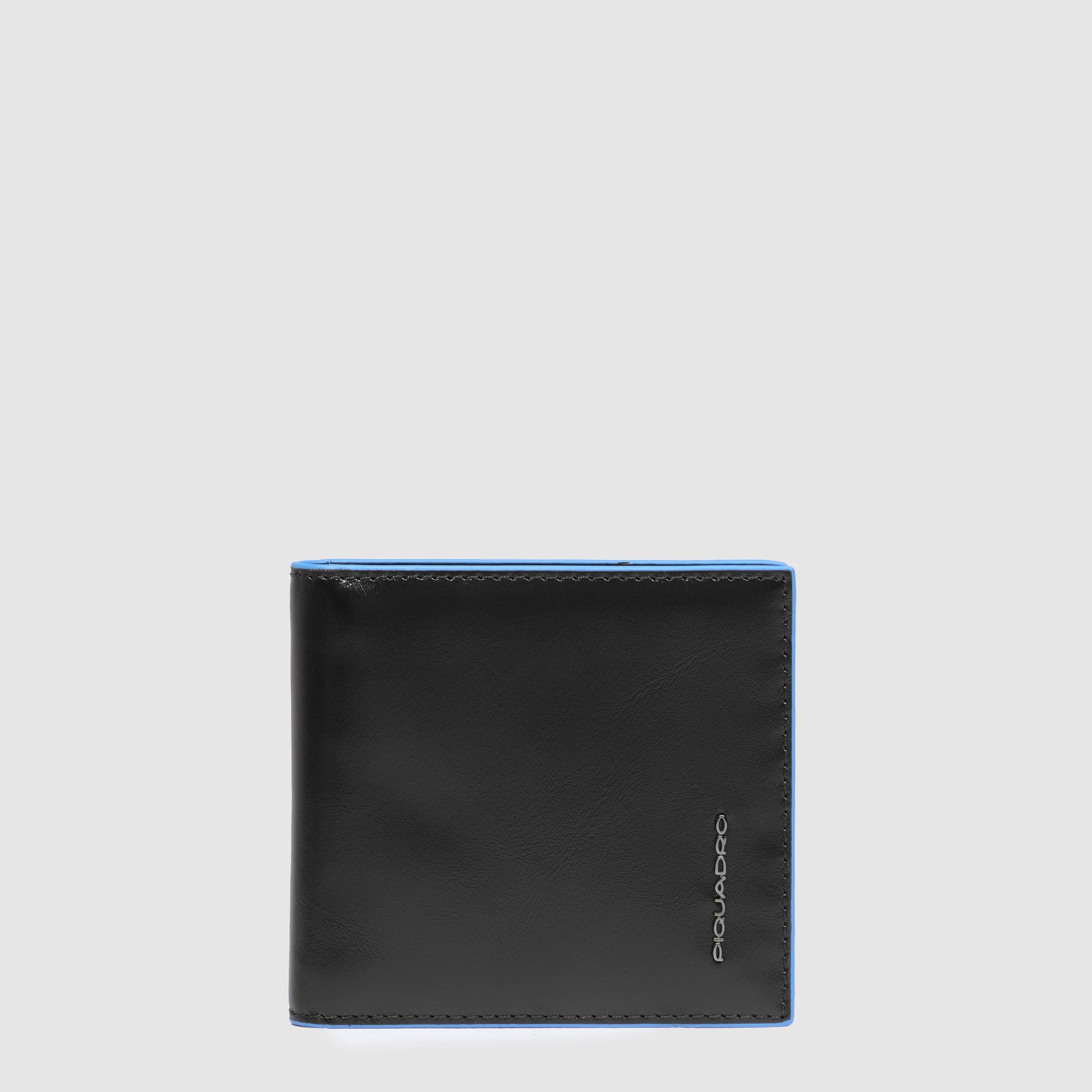 Piquadro Blue Square Geldbörse Herren Leder Schwarz Klammer