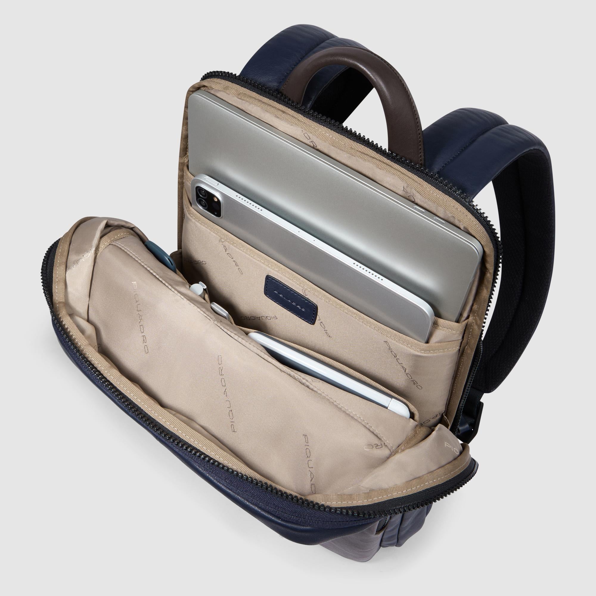 Piquadro Rover Laptop-Rucksack 14 Zoll erweiterbar