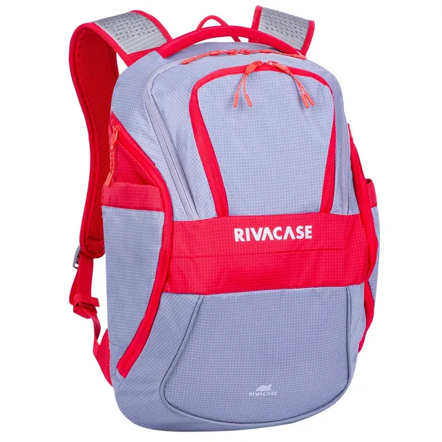 RIVACASE Ipanema 15,6 Zoll Laptoprucksack rot grau reflektierend