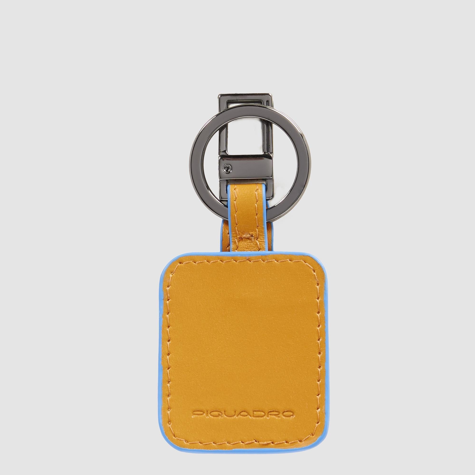 Piquadro Connequ Schlüsselanhänger Leder Schwarz Karabiner