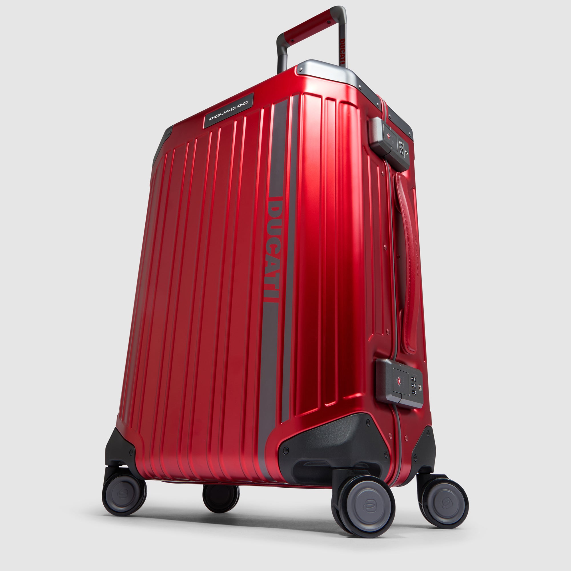 Piquadro Ducati Kabinentrolley Alu Rot 4 Rollen Handgepäck