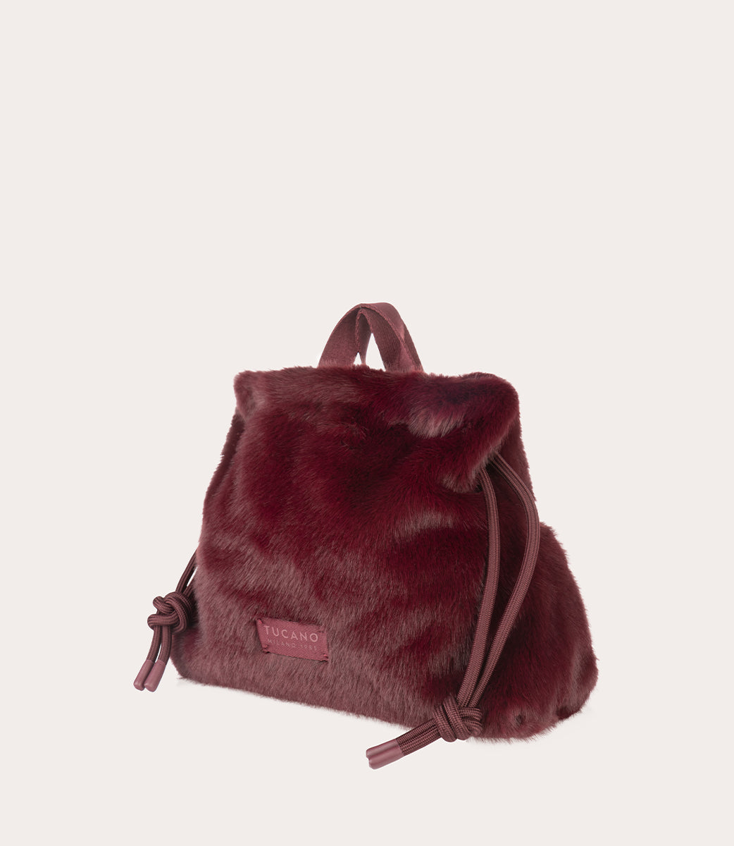 Tucano Nina Fur Beautybag Schwarz Plüsch Kordelzug
