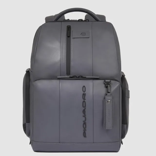 Piquadro Rover Rucksack 15,6 Zoll Leder fast-check schwarz