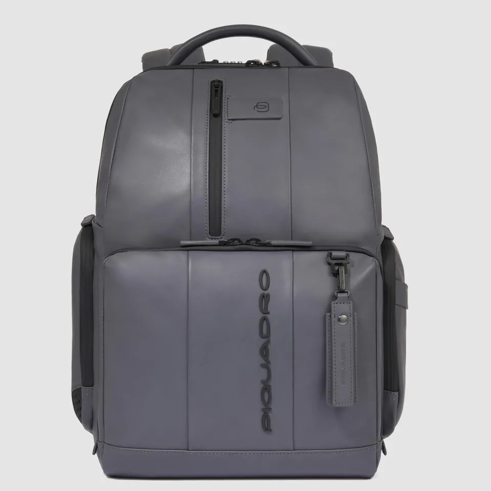 Piquadro Rover Rucksack 15,6 Zoll Leder fast-check schwarz