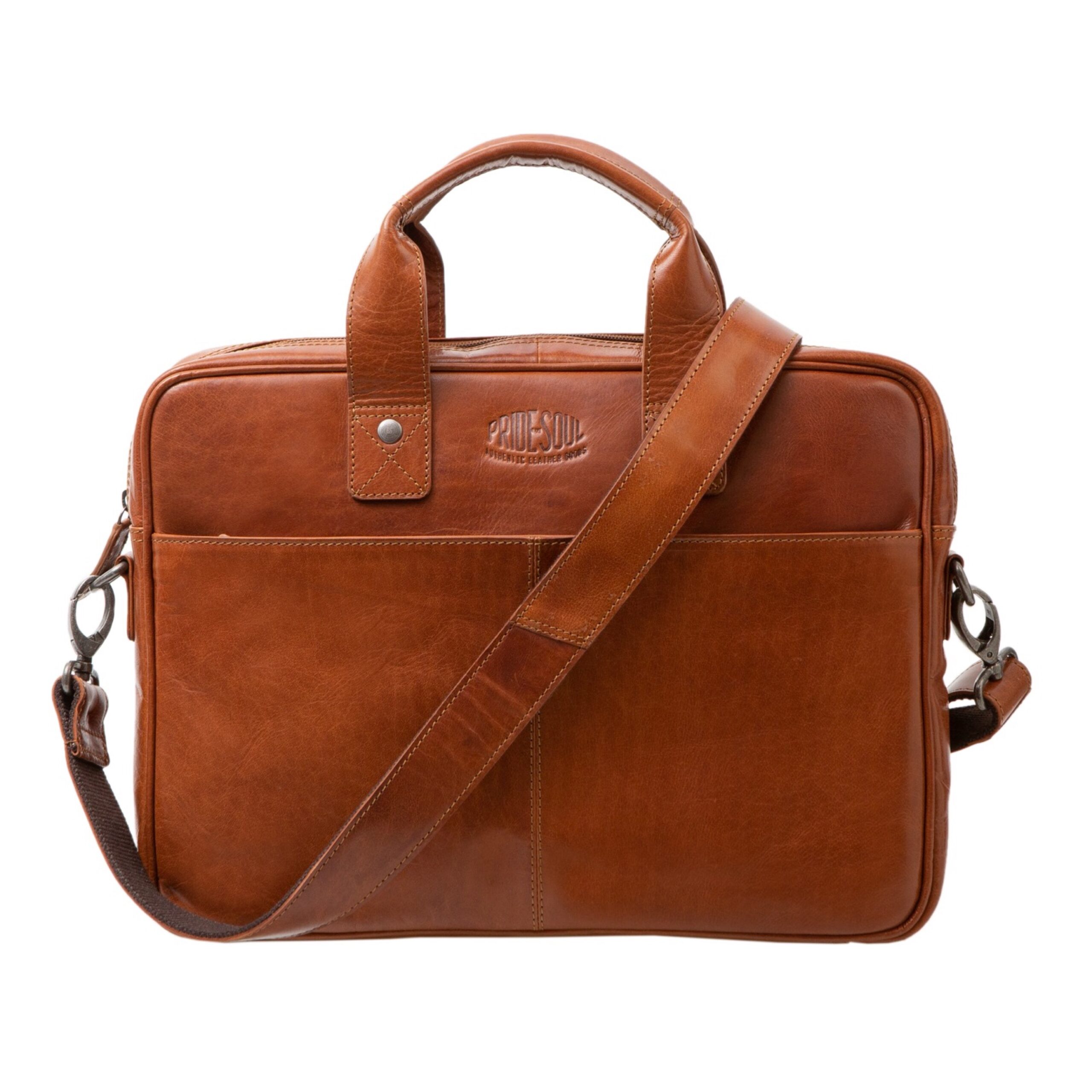 Lightpak SURPRISE Laptoptasche Cognac Leder 15 Zoll