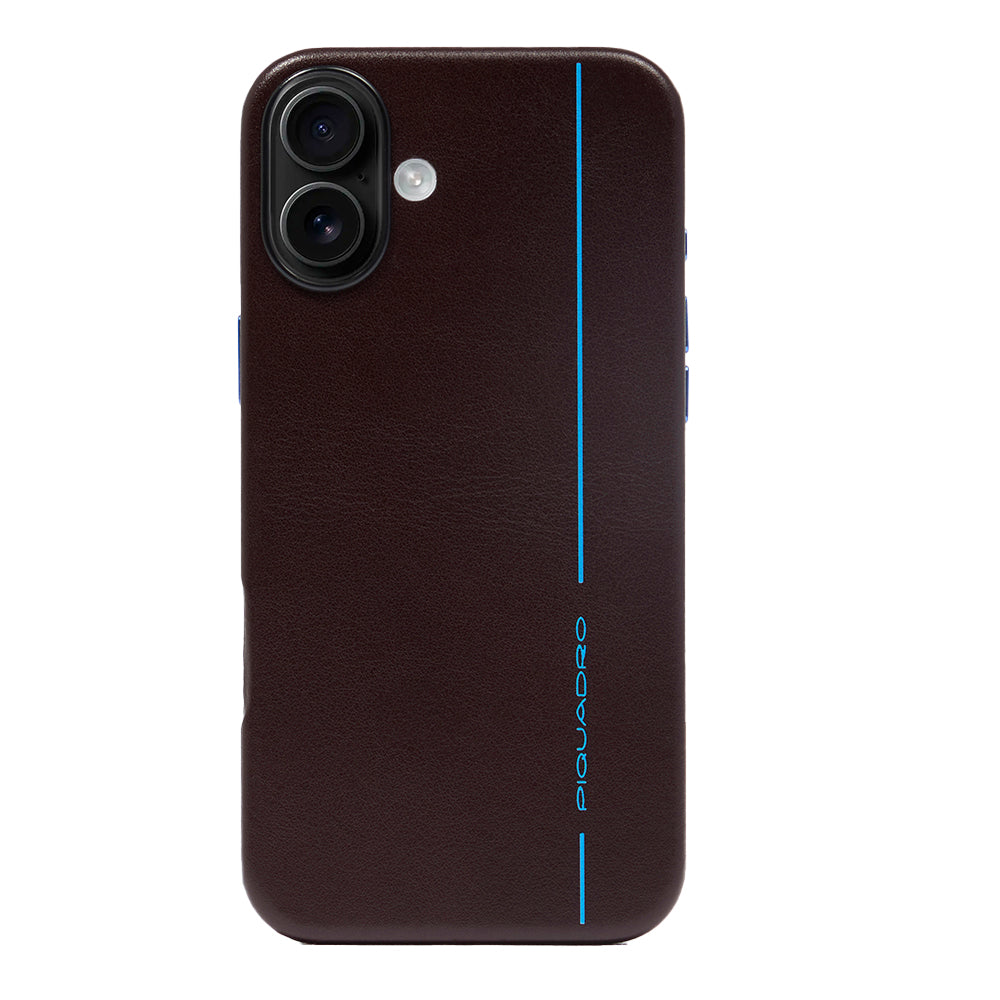 Piquadro Connequ iPhone 16 Plus Hülle Leder Braun