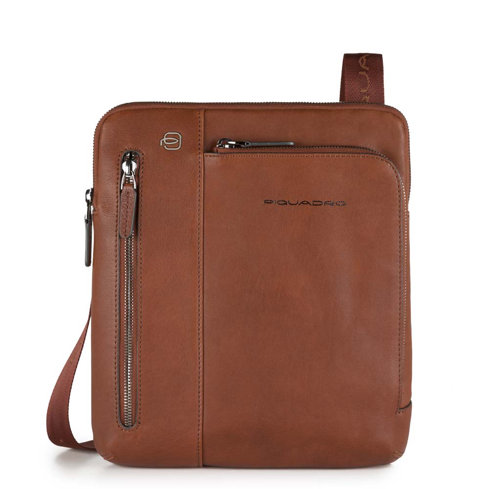 Piquadro Urban Umhängetasche Leder Herren Schwarz iPad