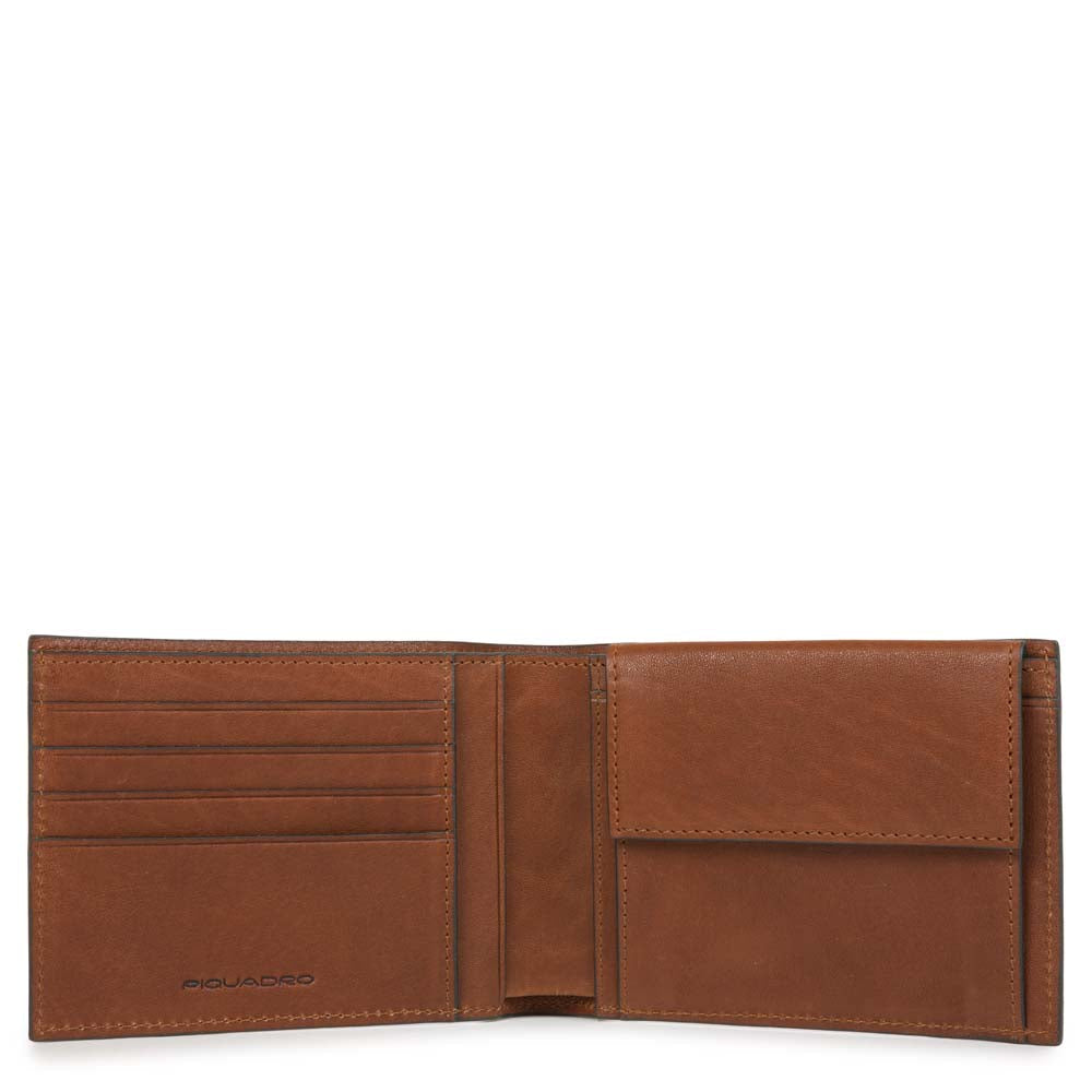Piquadro Blue Square Geldbörse Herren Leder Münzfach RFID