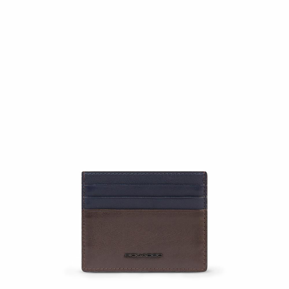 Piquadro Black Square Kartenetui Herren RFID dünn blau