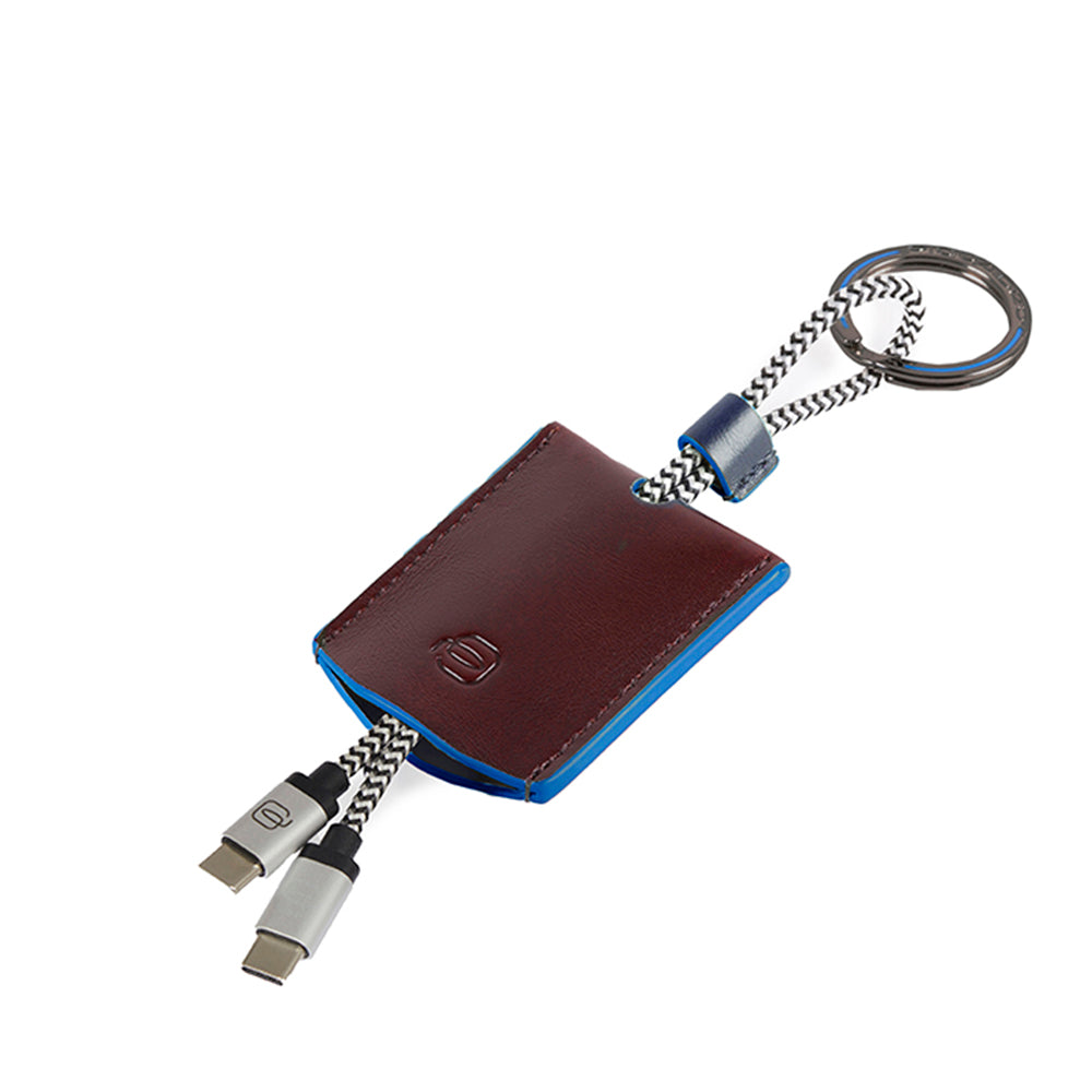 Piquadro BagMotic Schlüsselanhänger Leder USB-C braun