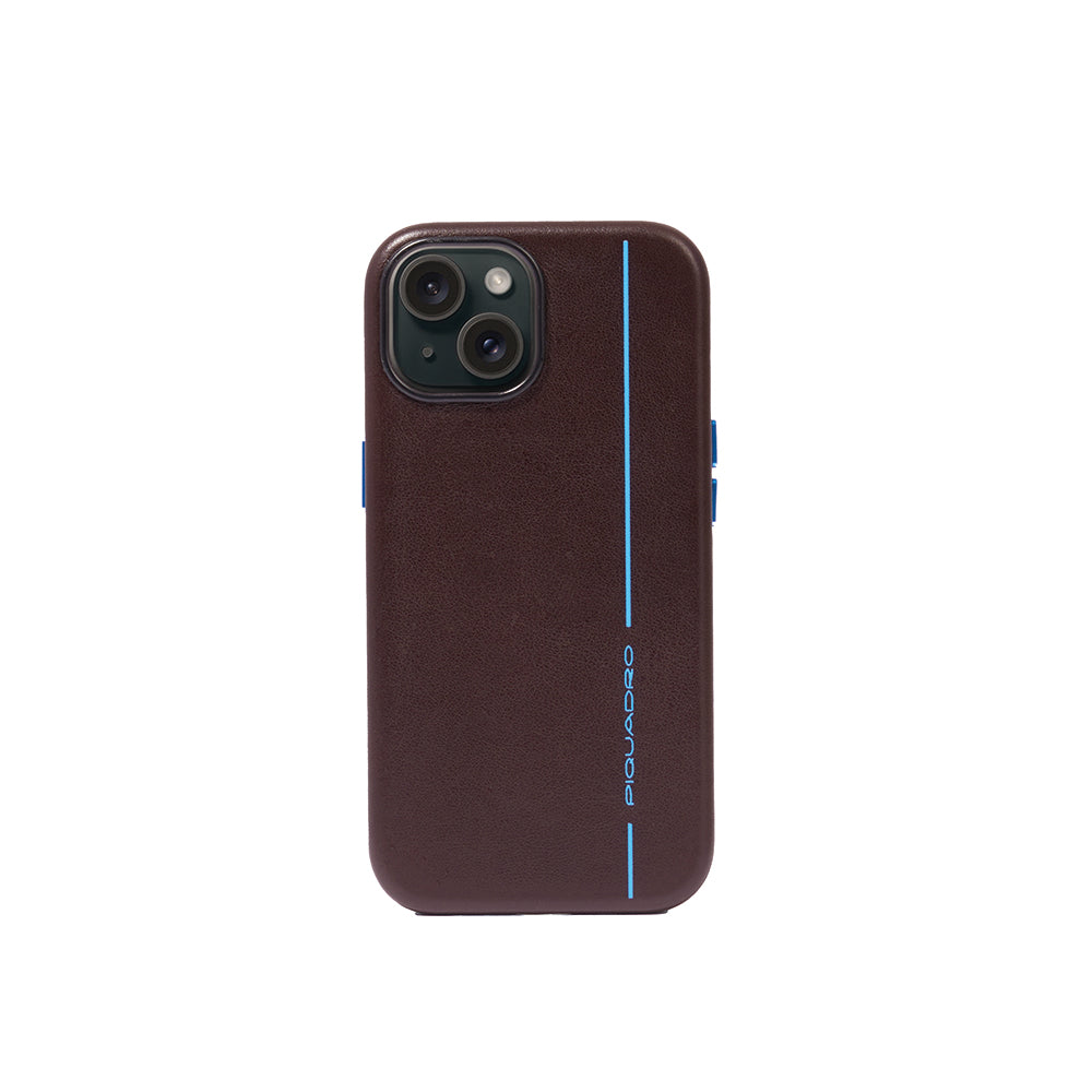 Piquadro Connequ Handyhülle iPhone 15 Plus 6,7 Zoll Leder