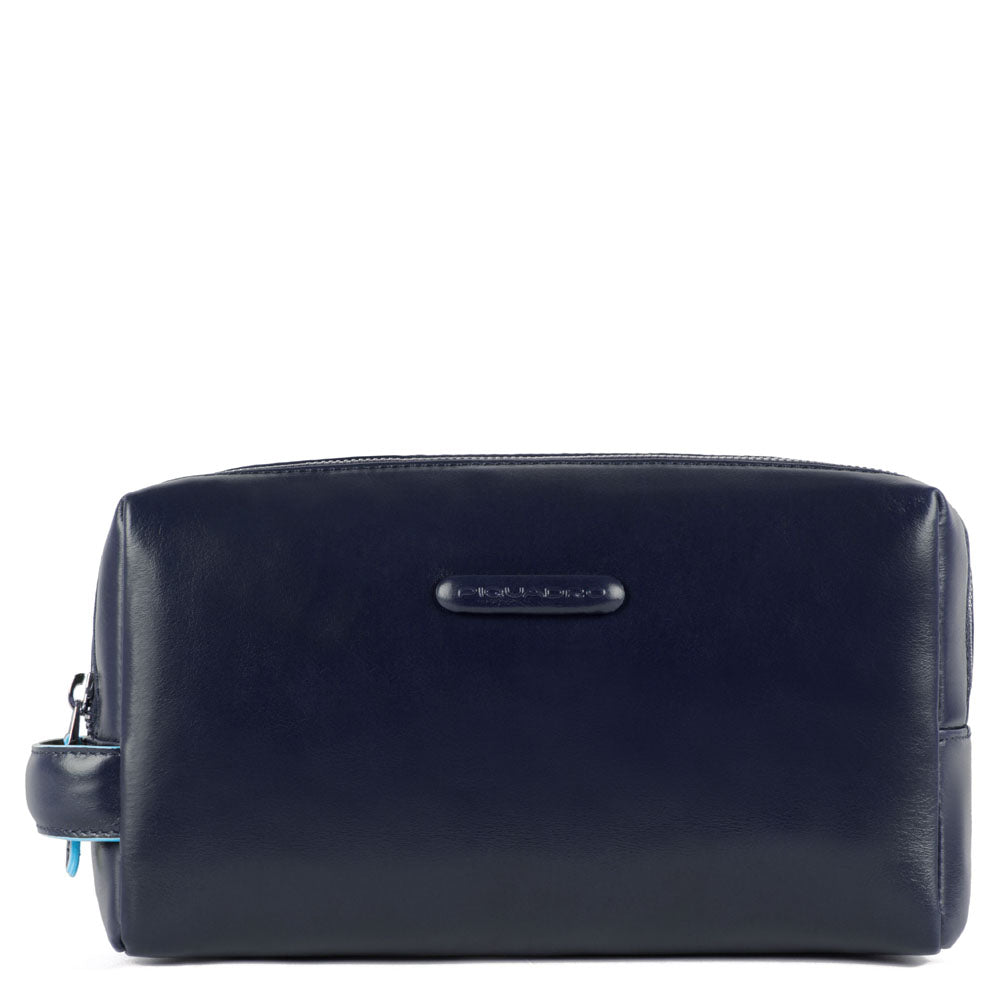 Piquadro PQ-Light Beauty Case Leder Herren 2 Fächer schwarz