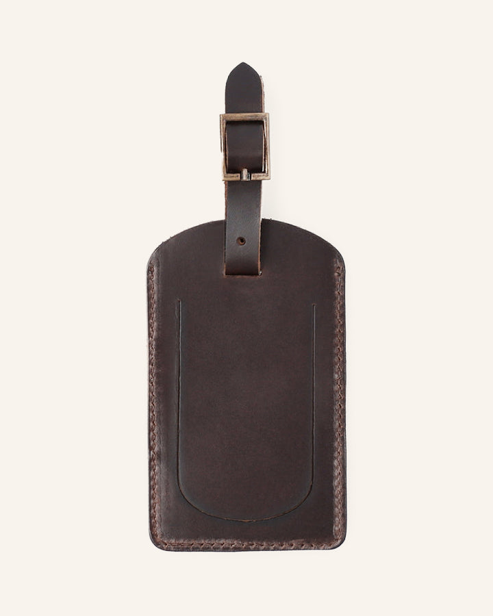 Buckle & Seam Safar Gepäckanhänger Leder mit Riemen und Schnalle