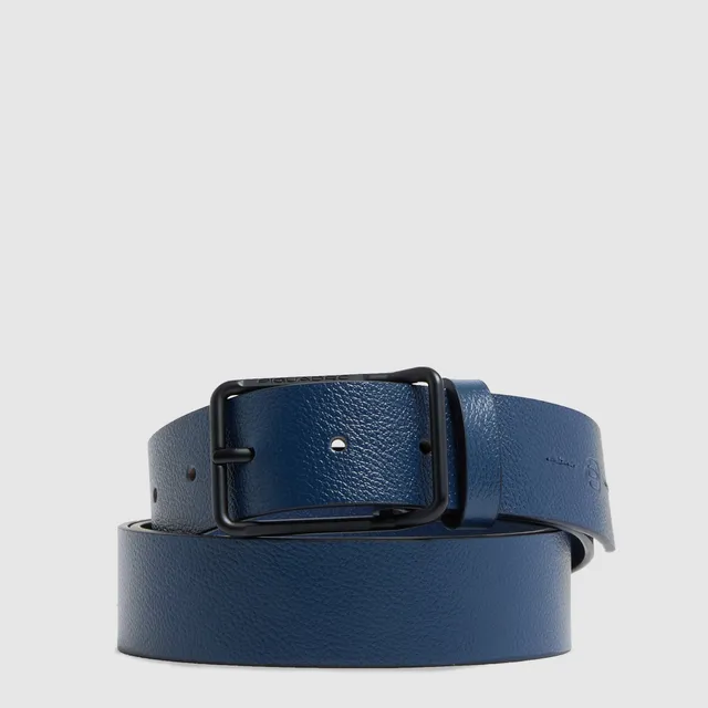 Piquadro Blue Square Gürtel Herren Leder blau Dornschließe