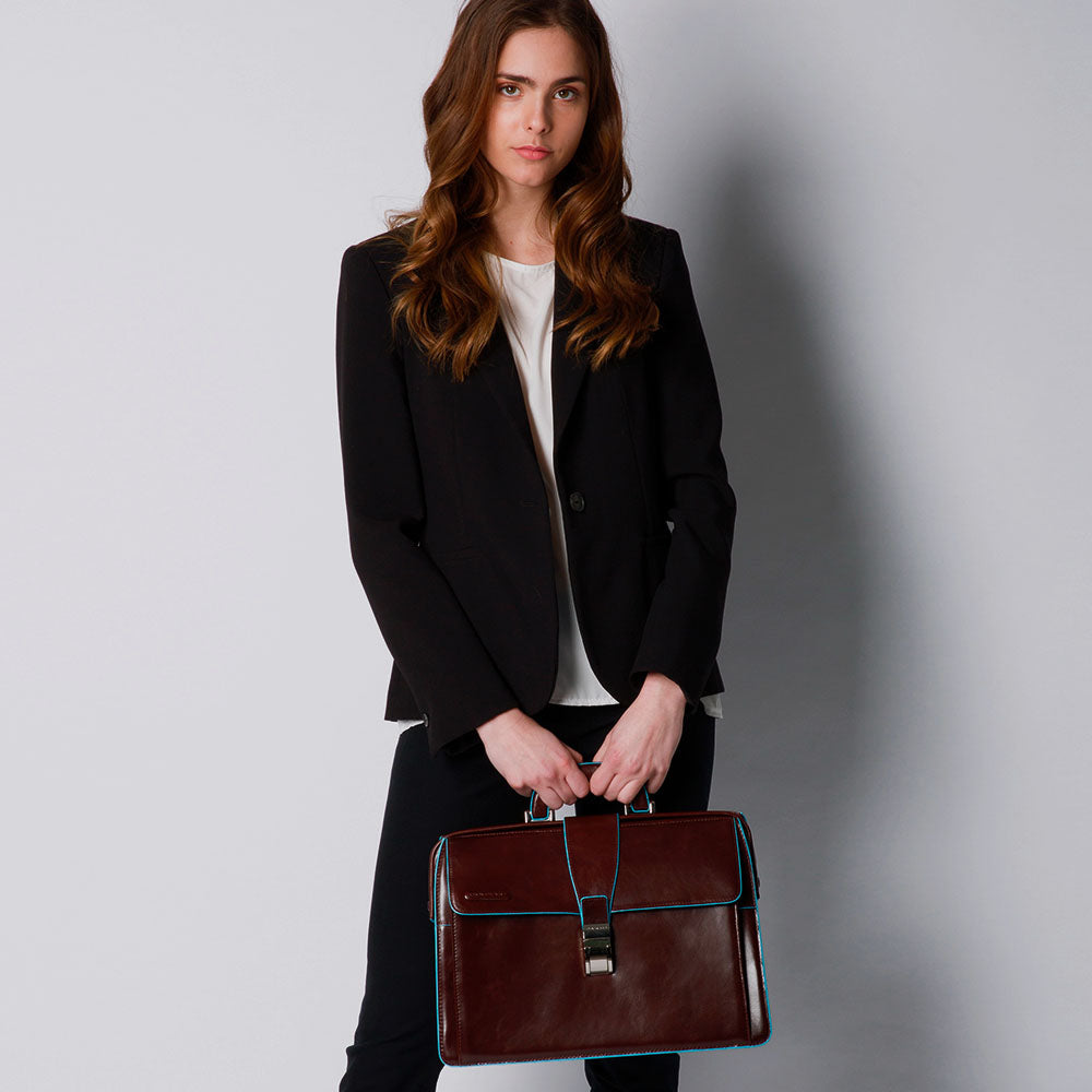 Piquadro Black Square Doktortasche Leder Schwarz Business