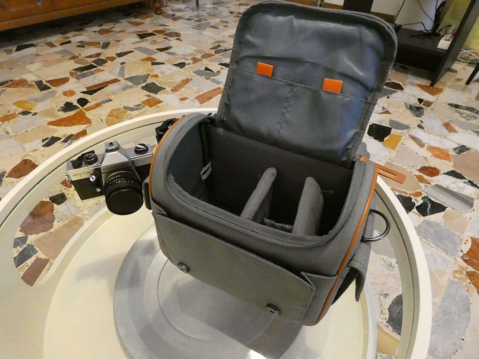 Pedea Vintage Kameratasche XL Schwarz DSLR Systemkamera Tasche