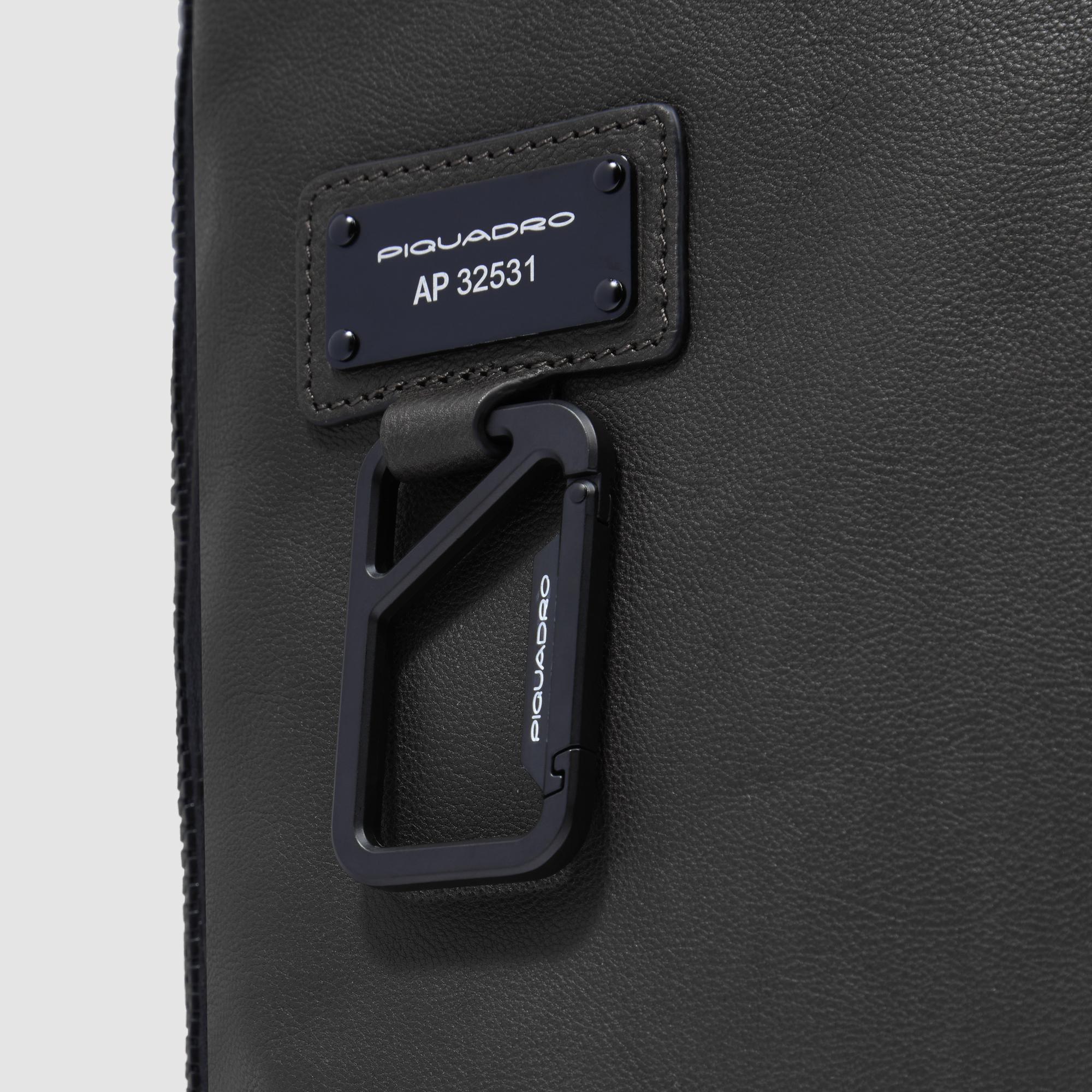 Piquadro Black Square Rucksack Leder Schwarz 15,6 Zoll