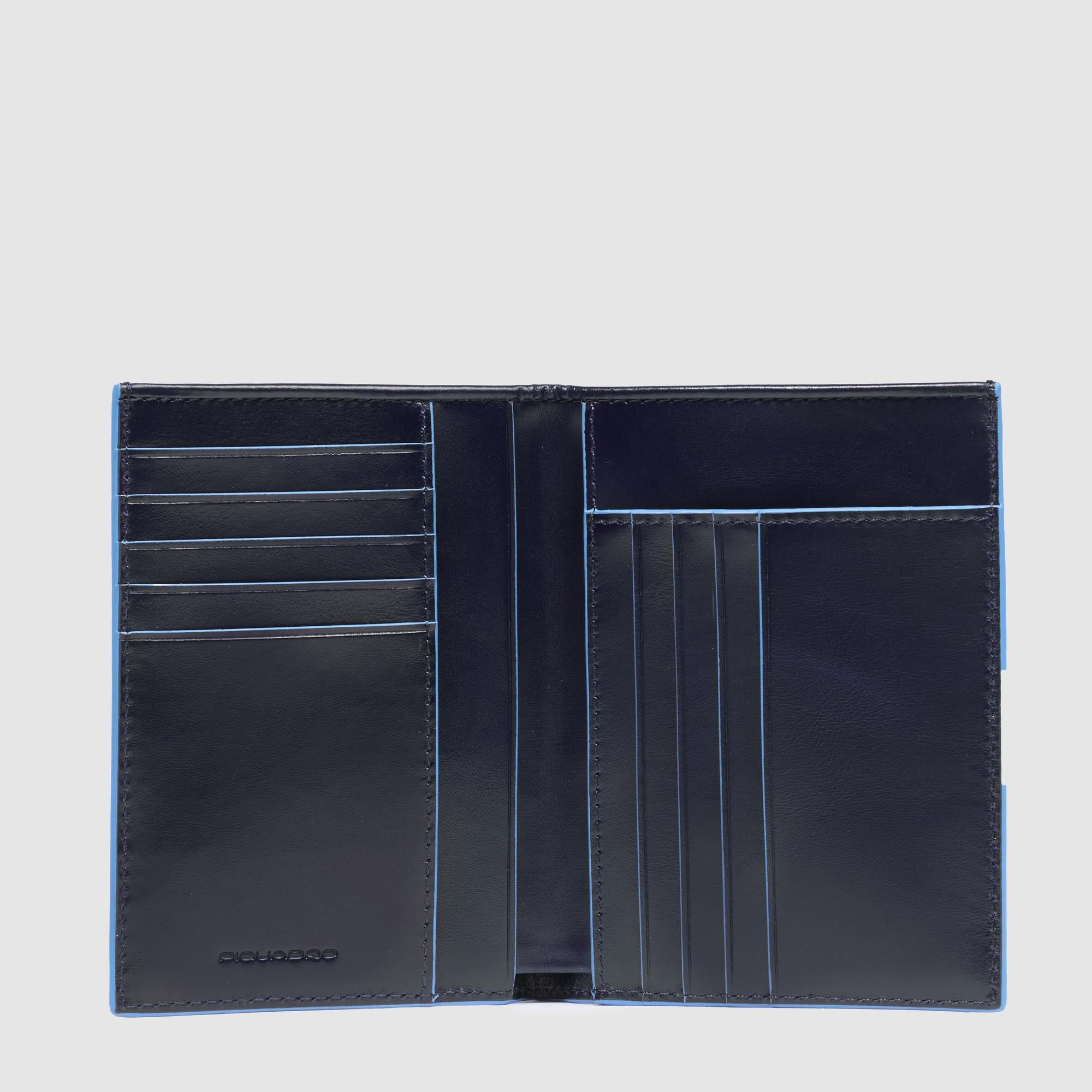 Piquadro Blue Square Geldbörse Hochformat schwarz Leder RFID