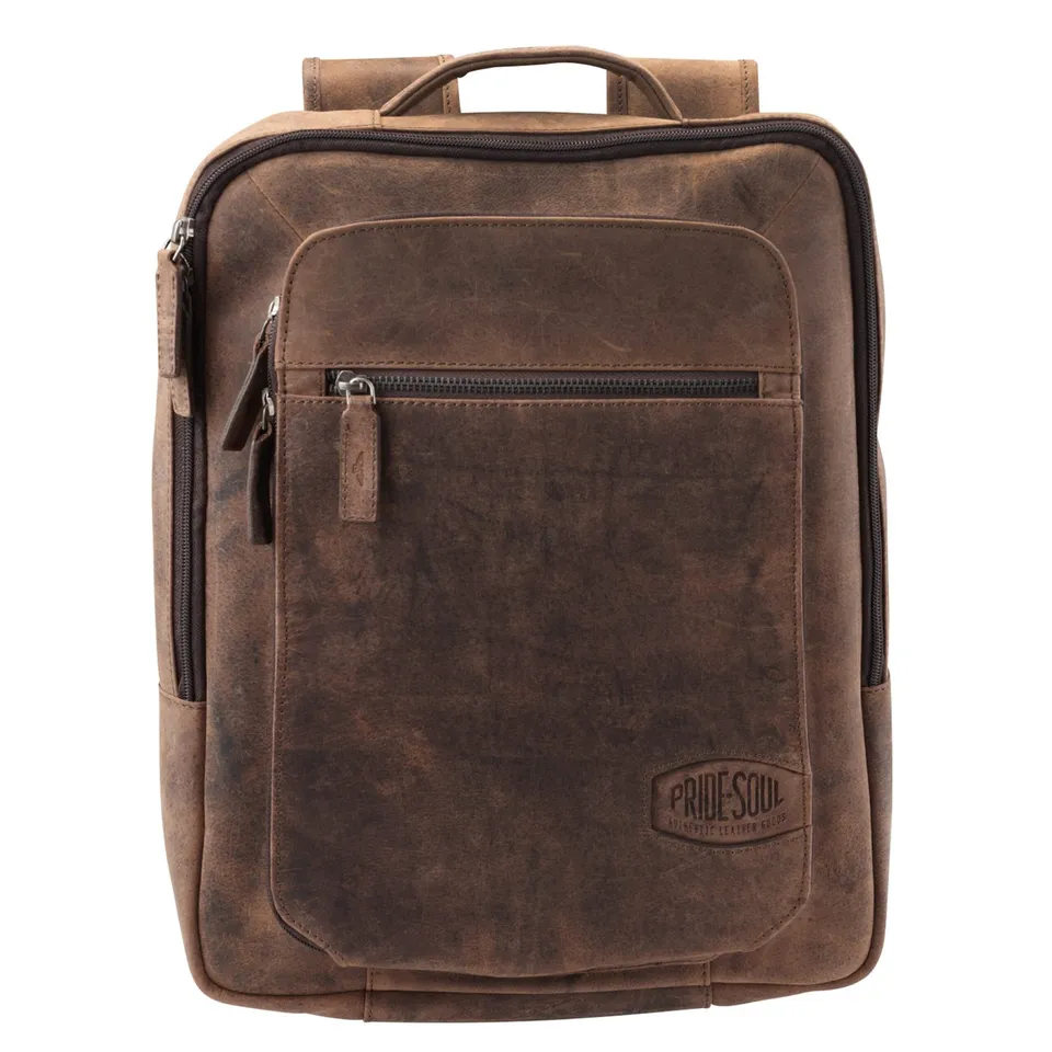 Lightpak Jester Business Rucksack braun 15,6 Zoll Leder