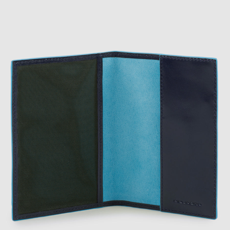Piquadro Blue Square Reisepasshülle Leder Schwarz