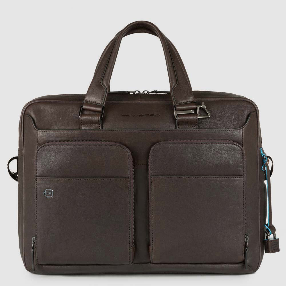 Piquadro Brief Aktentasche Leder 15 Zoll Laptop Braun