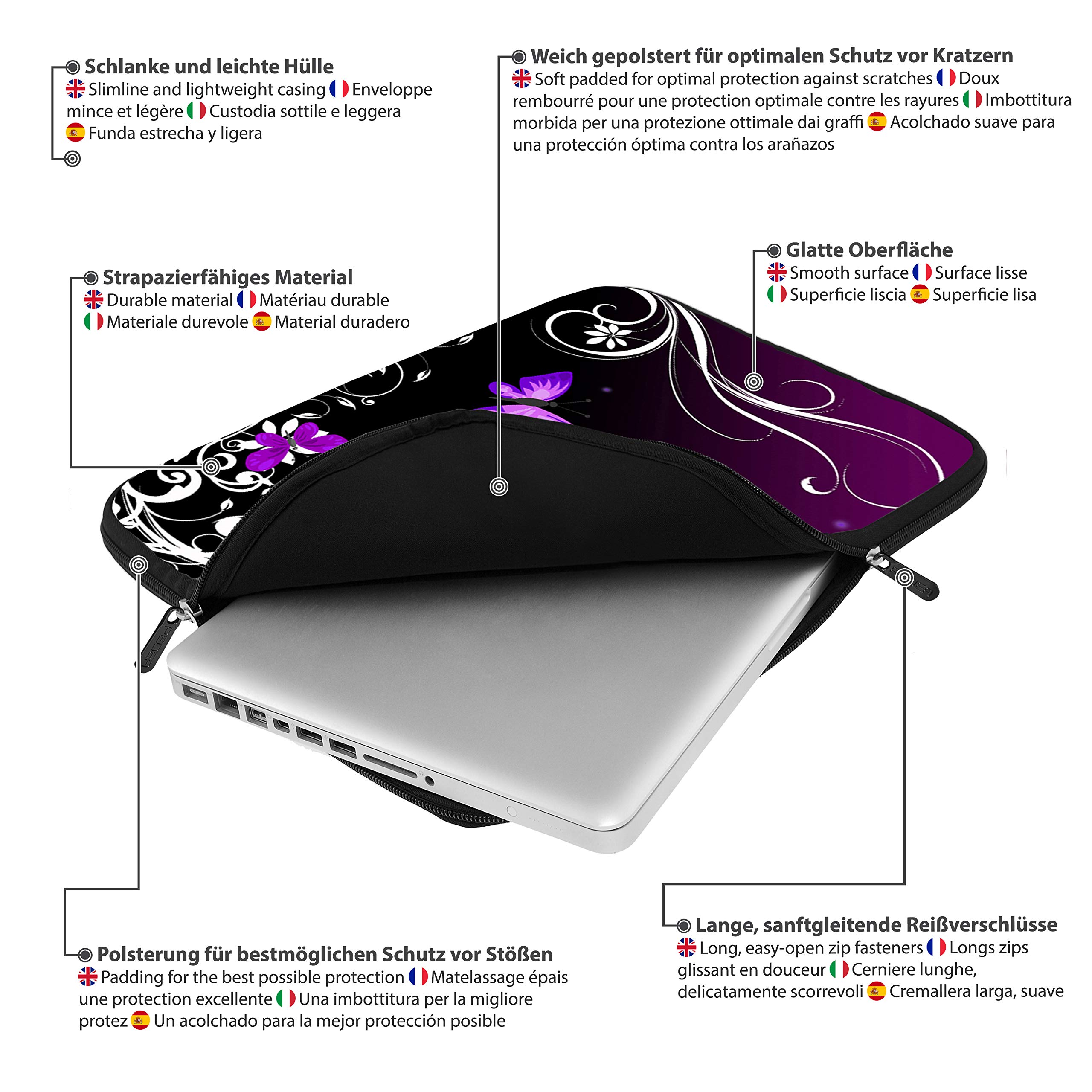 Pedea Design Schutzhülle 17,3 Zoll Purple Butterfly