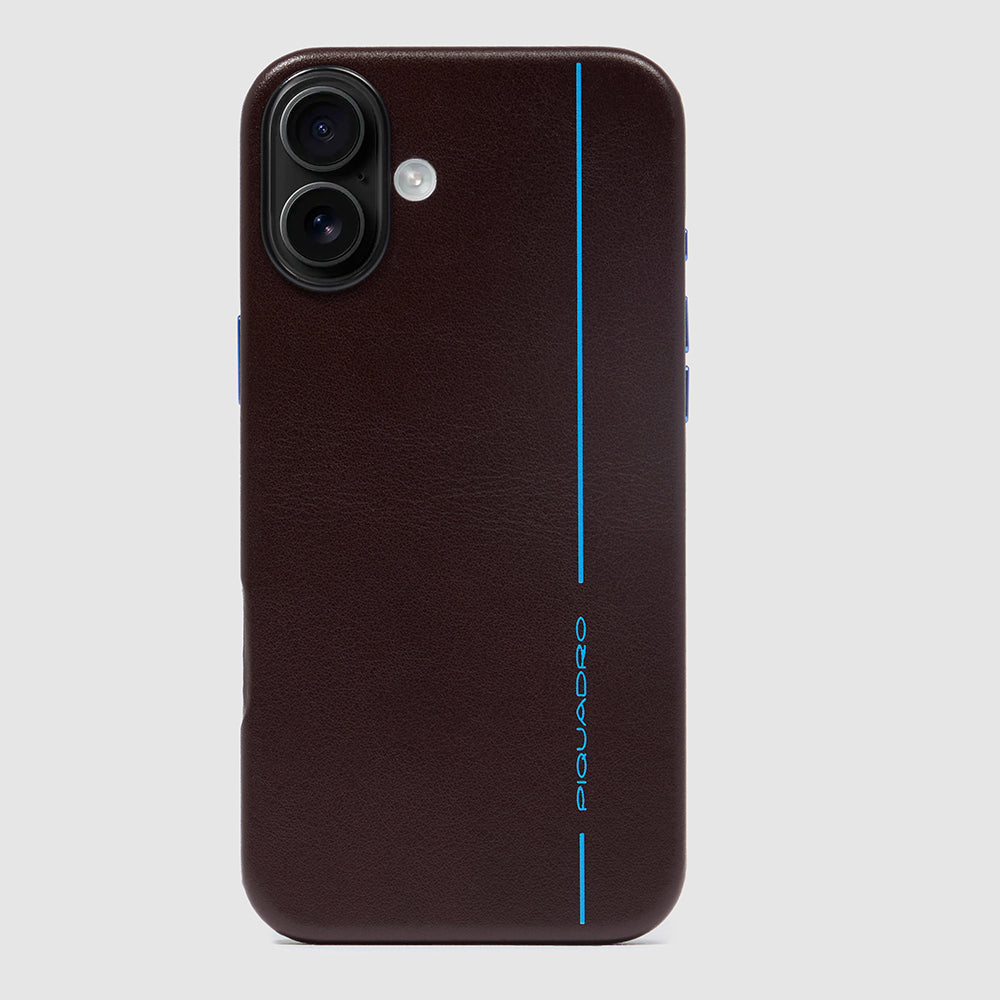 Piquadro Connequ iPhone 16 Plus Hülle Leder Braun