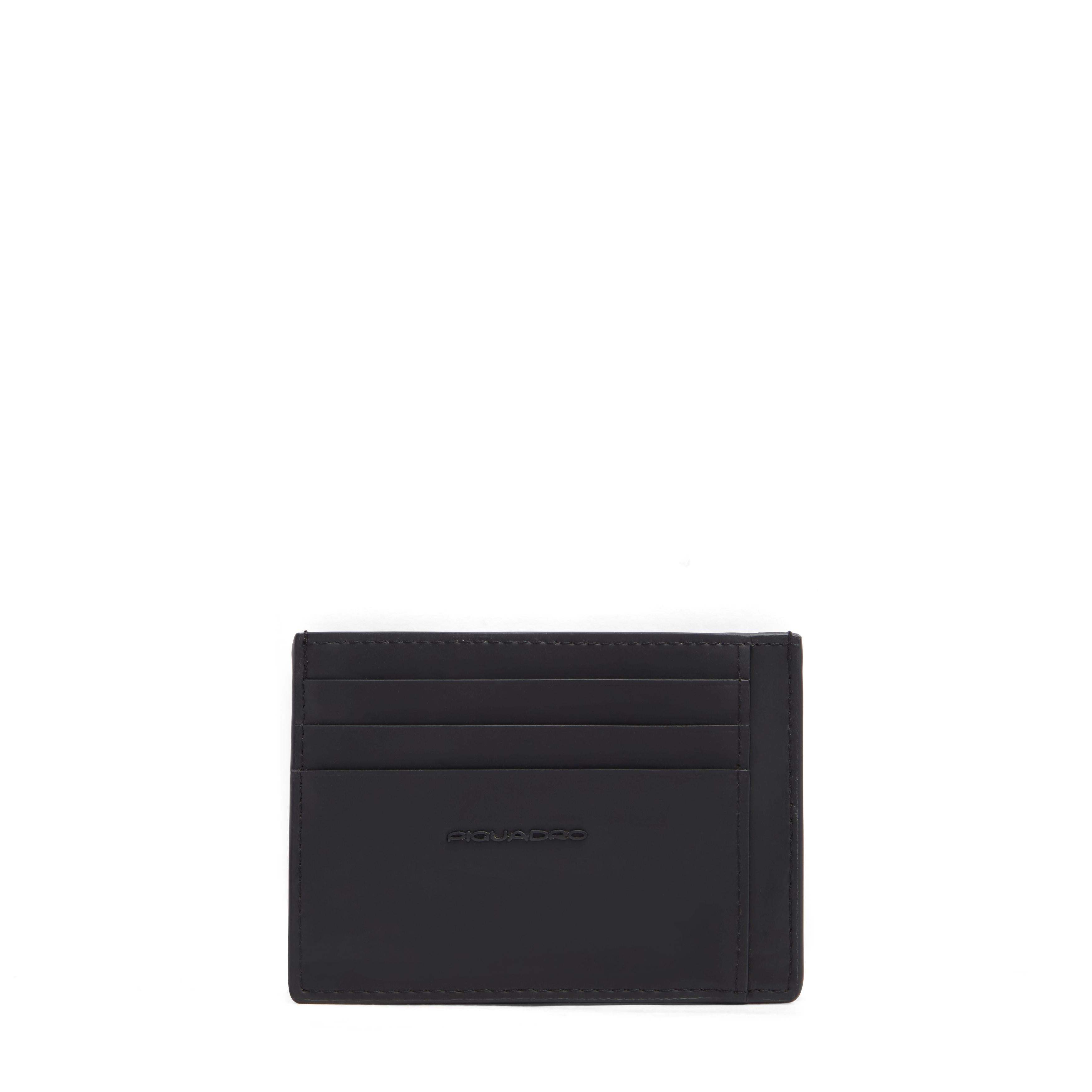 Piquadro Black Square Kartenetui Herren dünn schwarz
