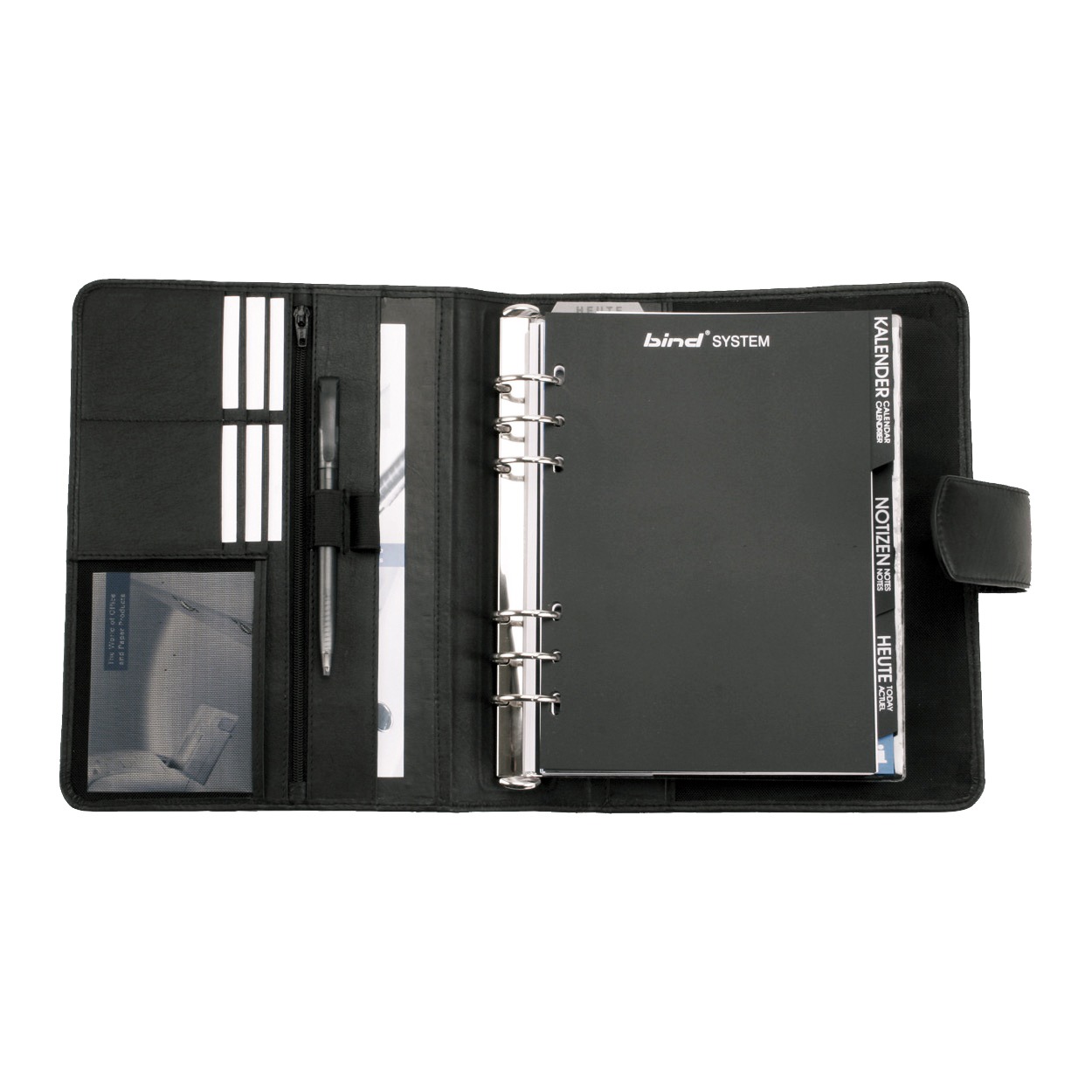 Lightpak Systemplaner A5 Schwarz Nappaleder Magnetverschluss