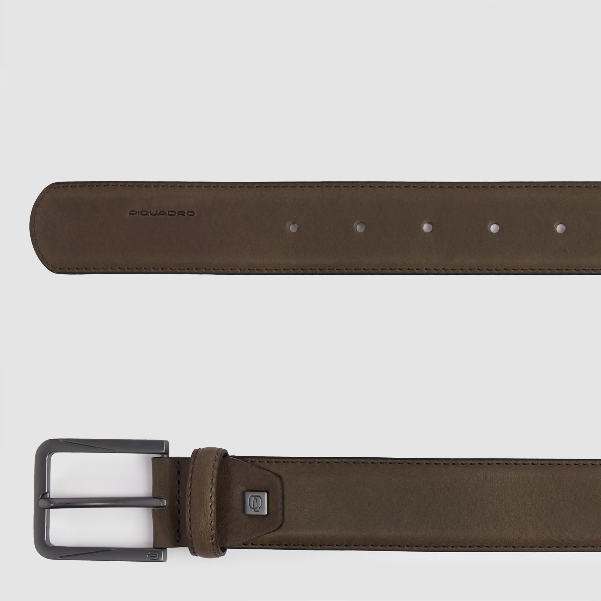 Piquadro Blue Square Gürtel Leder Dorn Schwarz