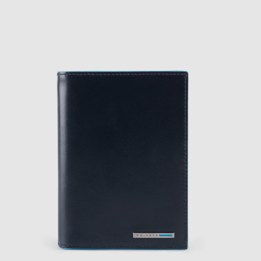 Piquadro Blue Square Reisepassetui Leder Schwarz RFID