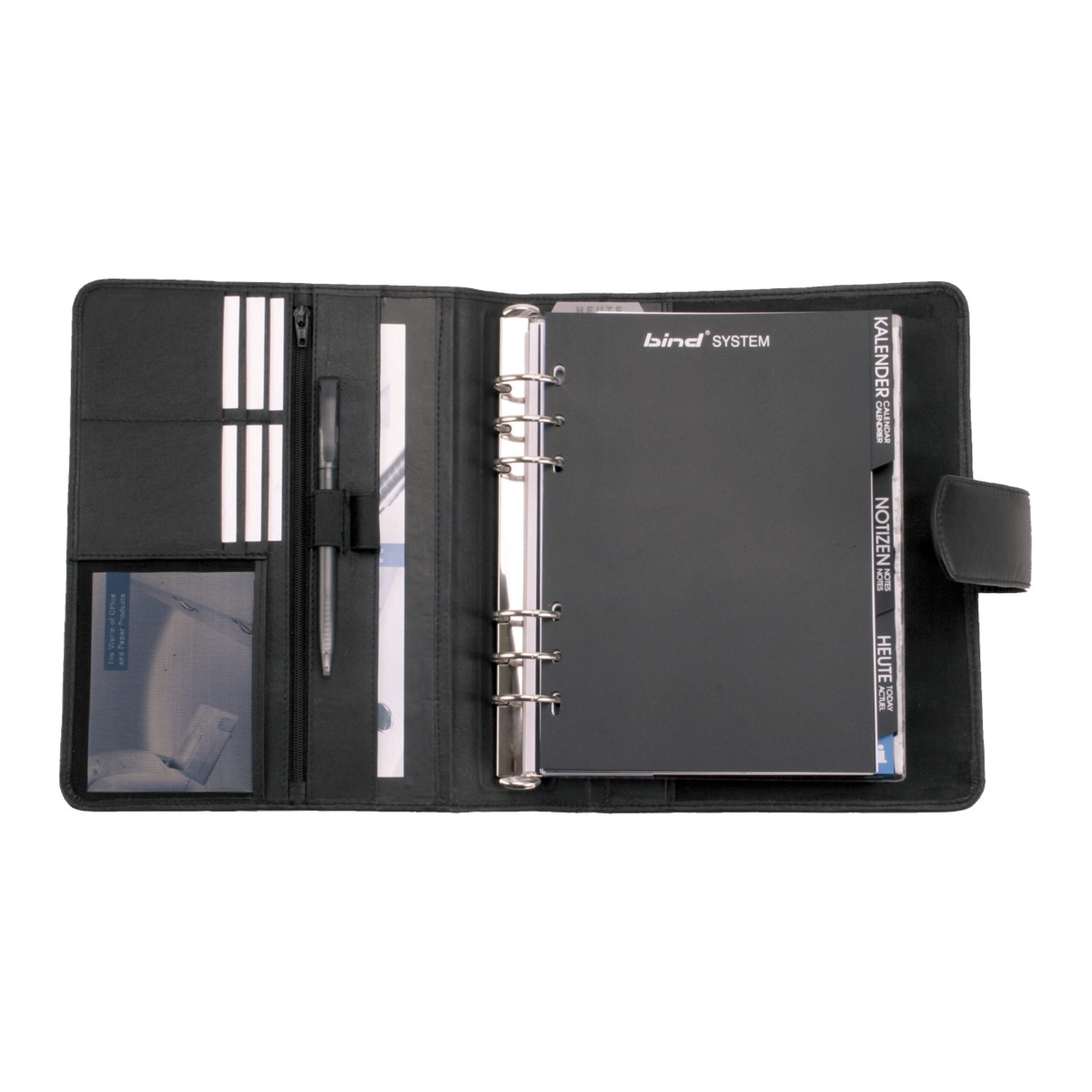 Lightpak Systemplaner A5 Schwarz Nappaleder Magnetverschluss