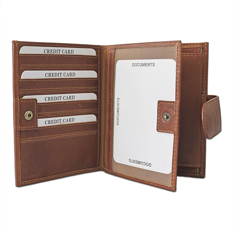 Lightpak Geldbörse braun Leder Hochformat Damen
