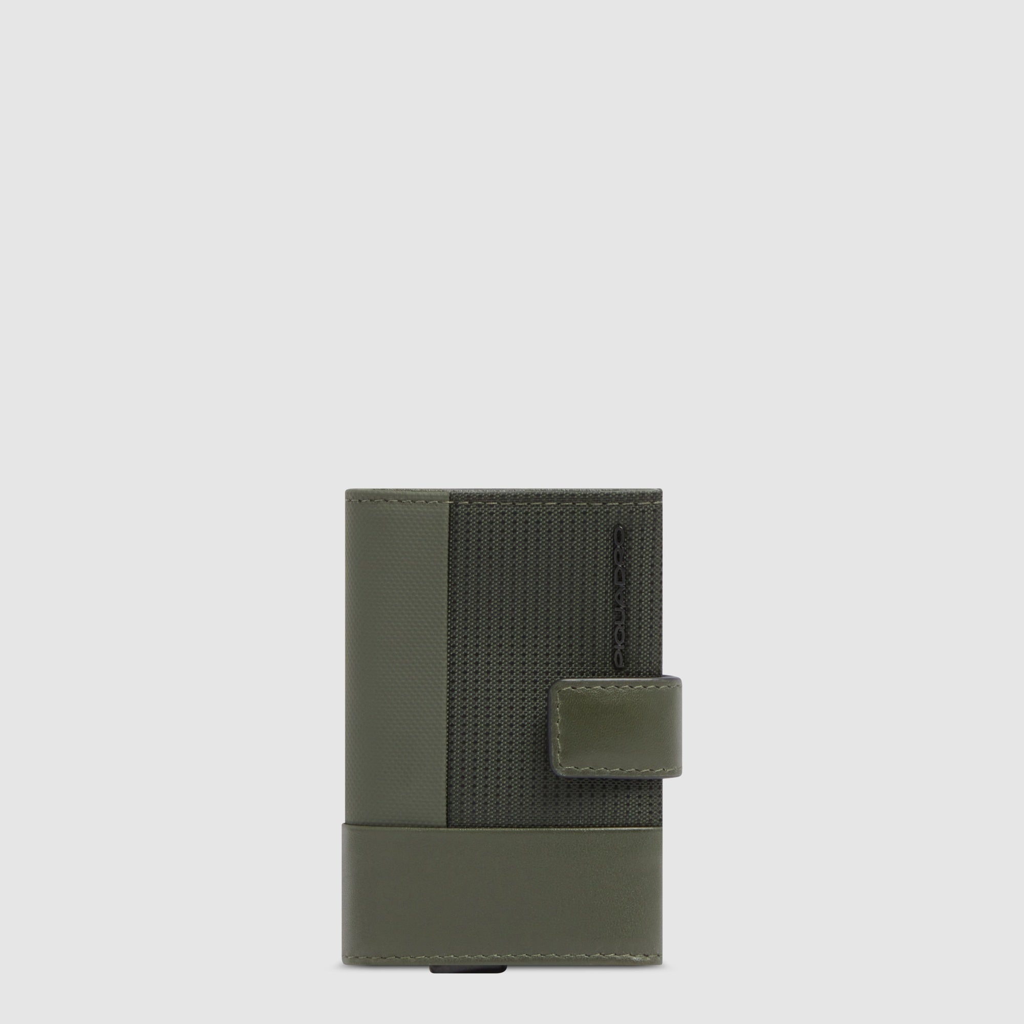 Piquadro Black Square Kartenetui automatisch Schwarz Leder