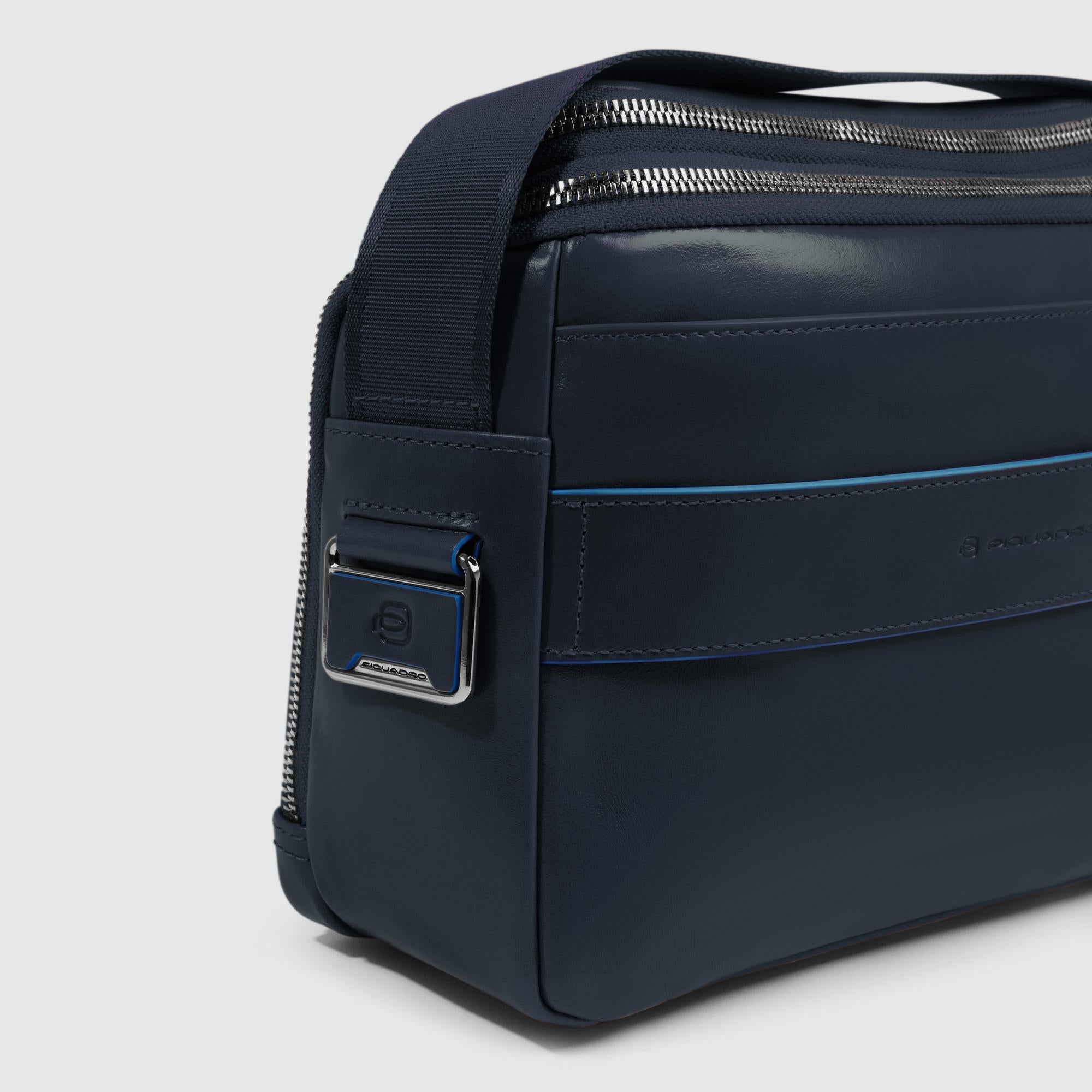 Piquadro Black Square Umhängetasche schwarz Leder RFID
