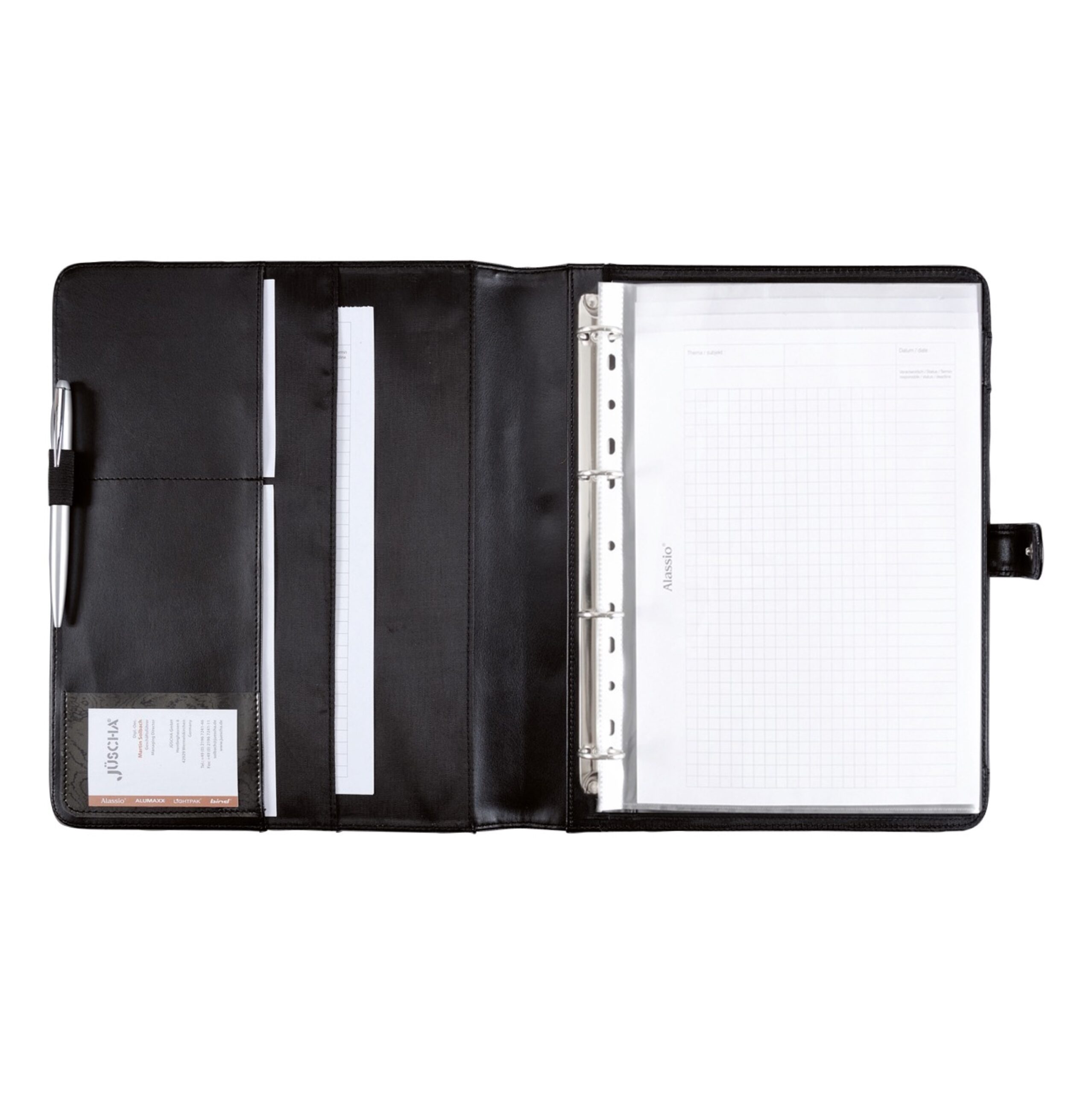 Lightpak Fano I Ringbuchmappe A4 schwarz Druckknopf