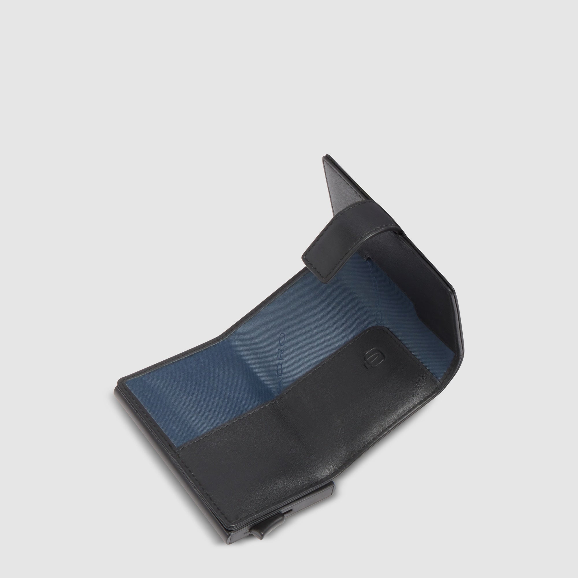 Piquadro Black Square Kartenetui automatisch Schwarz Leder