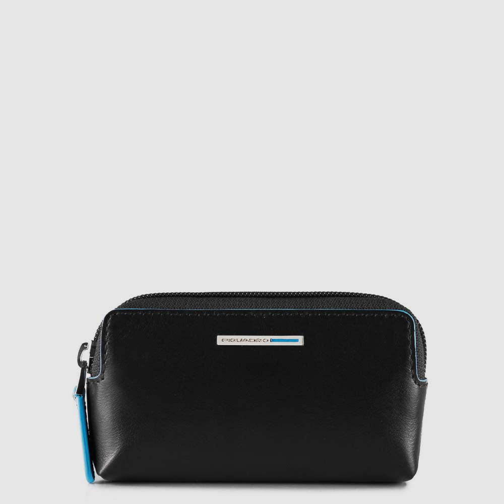 Piquadro Black Square Schlüsseletui Leder Schwarz 2 Ringe