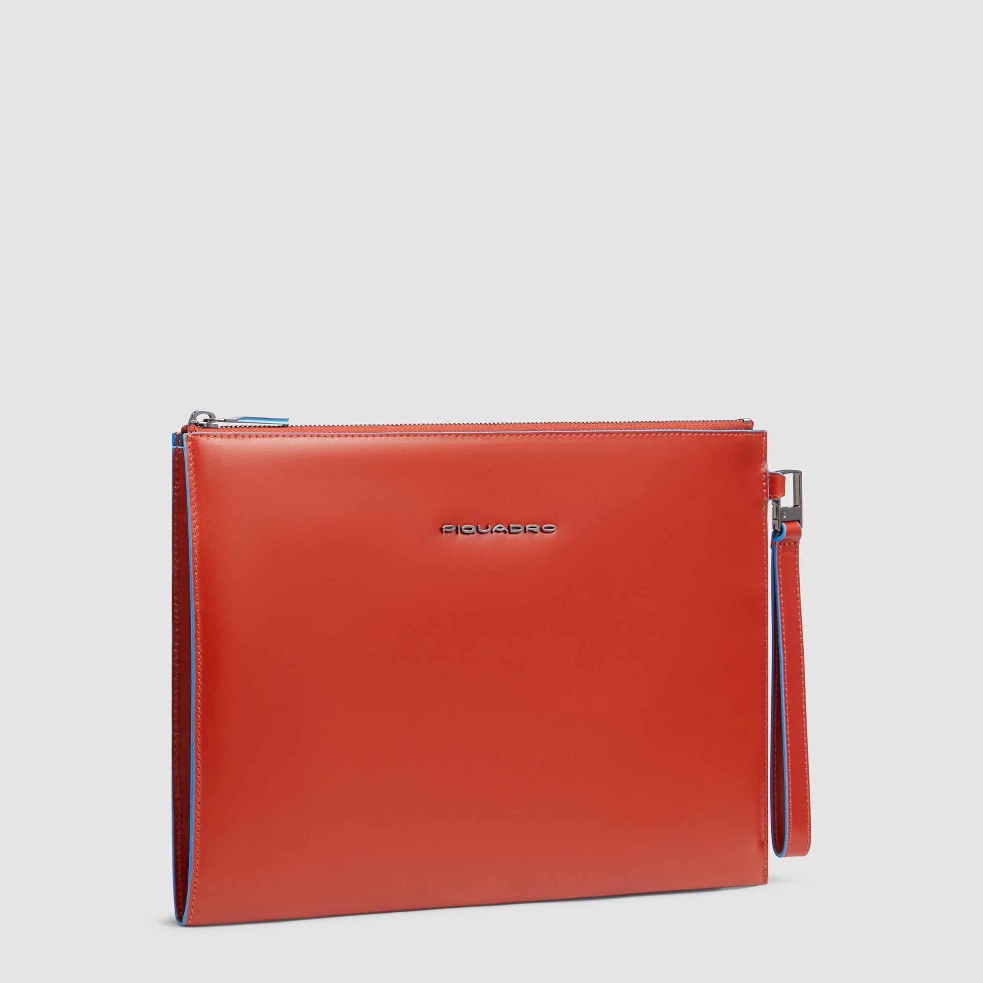 Piquadro Black Square Pochette Leder 11 Zoll Schwarz
