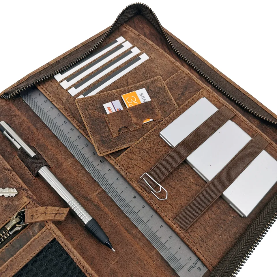 Lightpak Wick Organizer A5 braun Leder Mappe