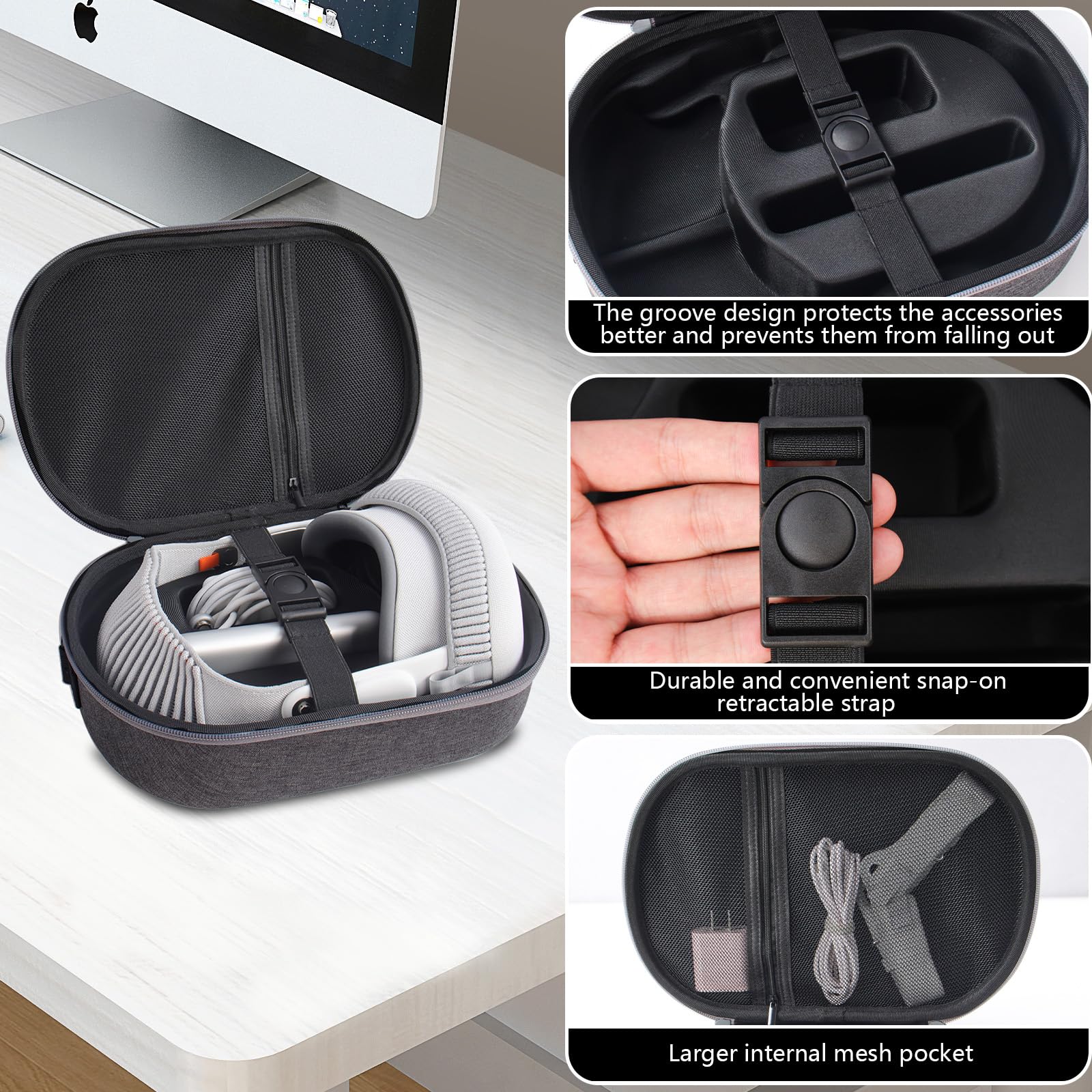 ARVOK Travel Vision Pro Tasche Hartschale VR Headset schwarz