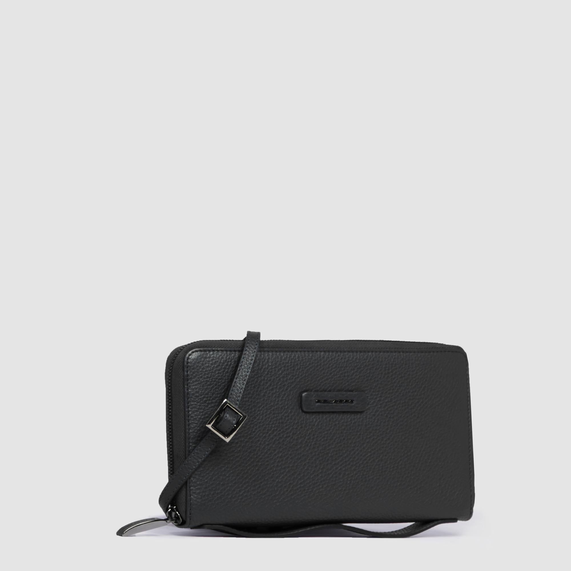 Piquadro Black Square Pochette Leder Schwarz Herren