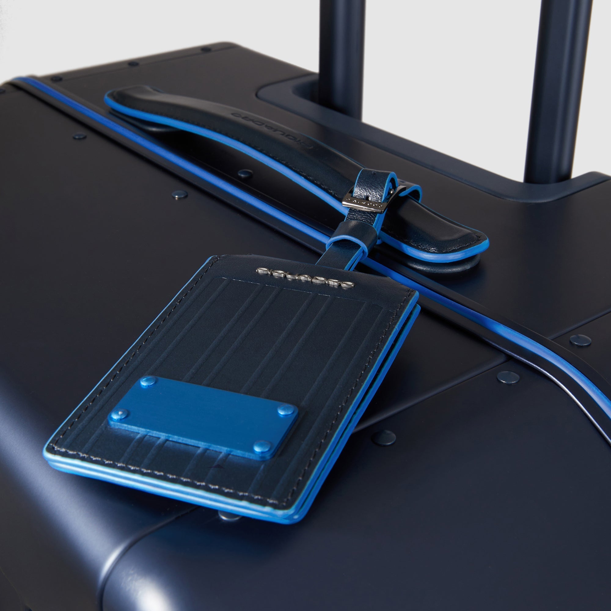 Piquadro Connequ Trolley groß Aluminium Blau 4 Rollen