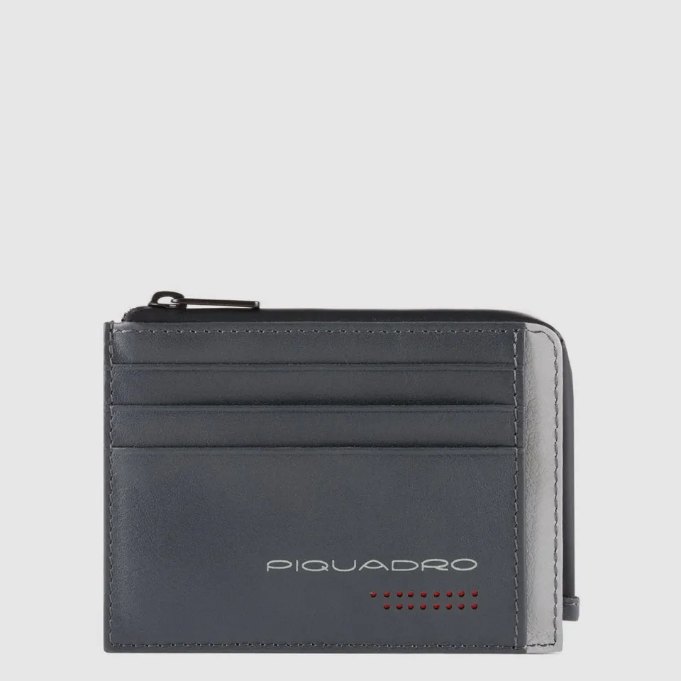 Piquadro Blue Square Portemonnaie Leder RFID schwarz