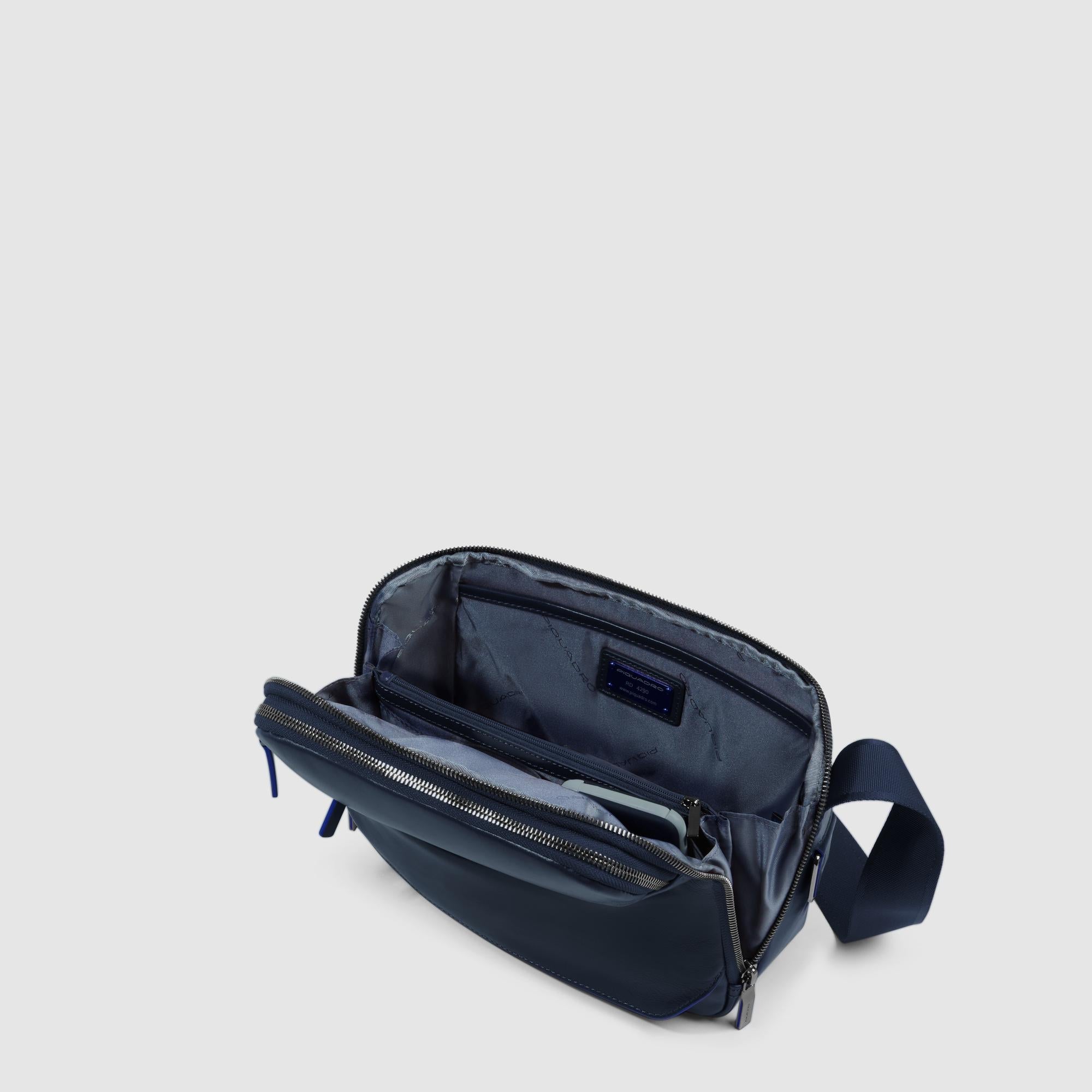 Piquadro Black Square Umhängetasche schwarz Leder RFID
