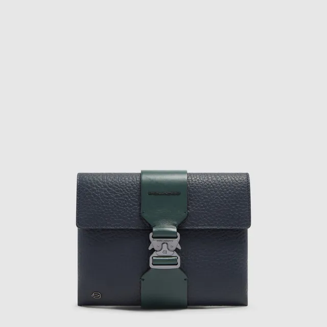 Piquadro Black Square Clutch Leder Schwarz Herren